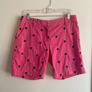 British‎ Khaki Women's Pink with Navy Sea Shells Short Size 4 M1